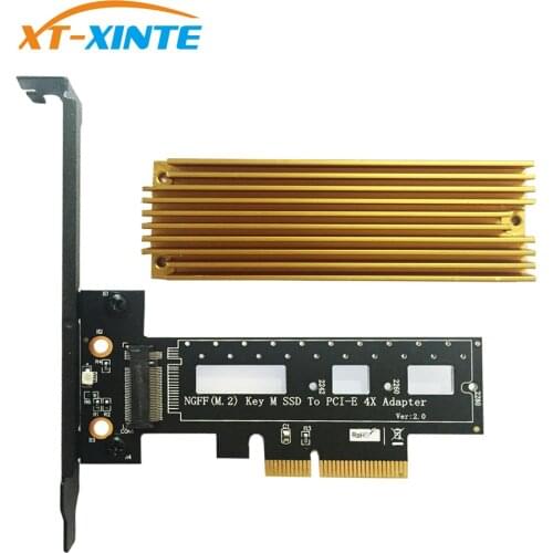 Key M.2 SSD Type To PCIE PCI-E PCI Express 4X Adapter Card With Heatsink Computer Adapter For NVMe SSD