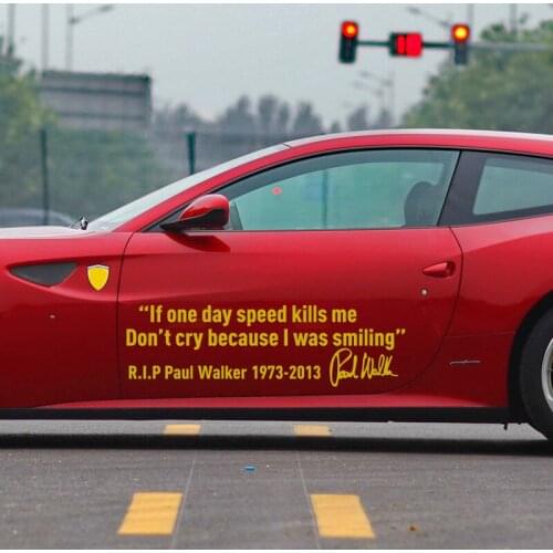 3 Pieces Customization Paul Walker Signature Car Stickers Decal Car-Styling For vw audi ford bmw Benz opel Nissan accessories