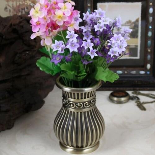Small Size 12.9 x 9.5 x 9.5 cm Vintage Home Decor Metal Vase Round Shape Tabletop Art Decoration Flower Vases