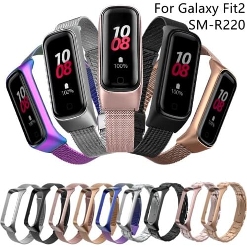 Metal Band for Samsung Galaxy Fit 2 SM-R220 Smart Bracelet Stainless Steel Wrist Strap Accessories for Galaxy Fit2 New Belt