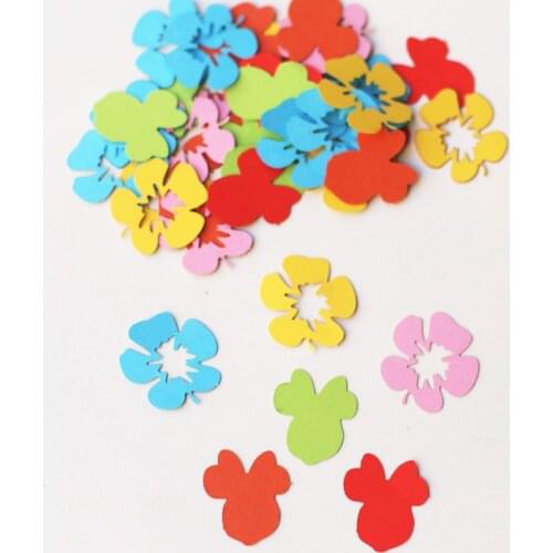 Mouse confetti, Tropical Flower Luau Themed Party Confetti, 100pcs girl mouse birthday party decor