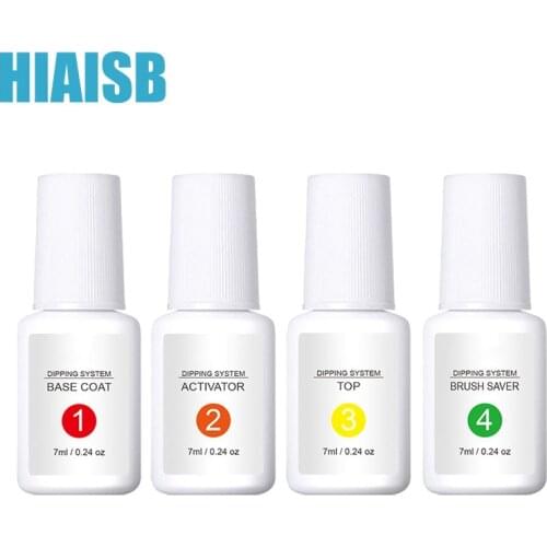 Dip Powder Nail Liquid Set Glue Kit Base&Top Coat Activator Brush Saver No Need UV/LED Lamp Easy Nails Art Tools For Dip Powder
