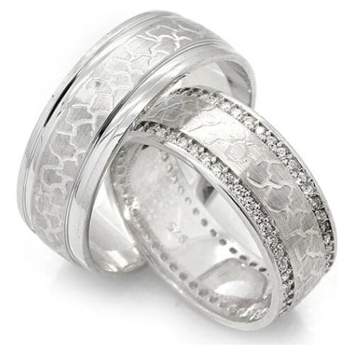 Couple Wedding Ring Sterling Silver 925 Woman And Man Luxury Jewelry Bands Fashion Engagement Anniversary Ancient Greek Model