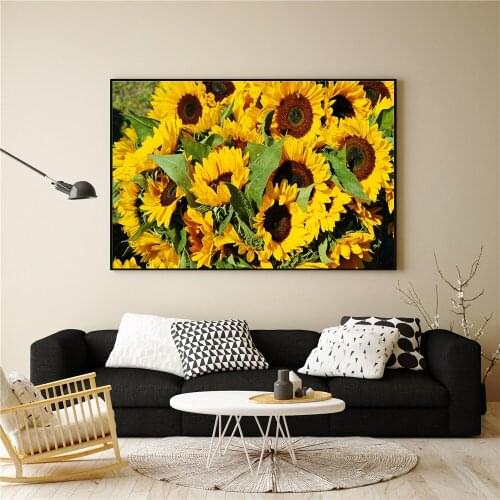Sunflower Classic Wall Art Oil Painting Flowers Canvas Painting Posters Prints Art Pictures for Living Room Home Decor