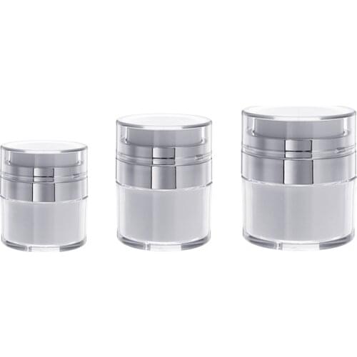 1pc 15/30/50g Airless Pump Jar Empty Acrylic Cream Bottle Refillable Cosmetic Easy To Use Container Portable Travel Makeup Tools