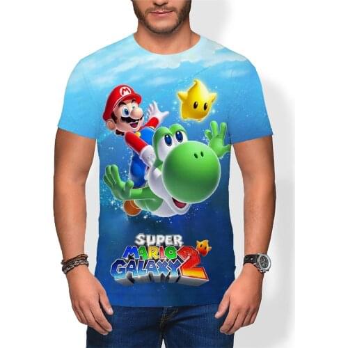 Super Mario Pooh Child Kids Boy Sports cute Short t-shirt print Anime clothes t shirt for men gym clothing tops Womens t-shirts