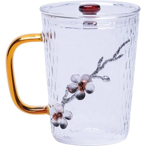 Hammer-printed Thickened Heat-resistant Glass Cup with Office Drinking Cup Colf Coffee Mug Glassware for Drinking Tea Cup