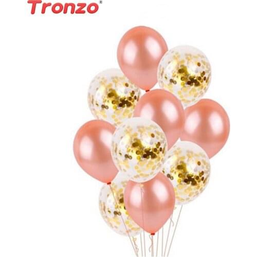 Tronzo Rose Gold Confetti Balloon Wedding Decoration 15pcs Gold Silver Confetti Balloons Birthday Party Decorations Kids Favors