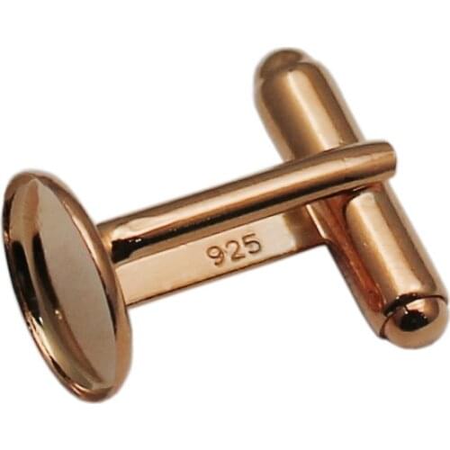 Solid 925 Sterling Silver Cufflinks Customizable Silver Cuff links Blank for DIY Jewelry Making Accessories 27501