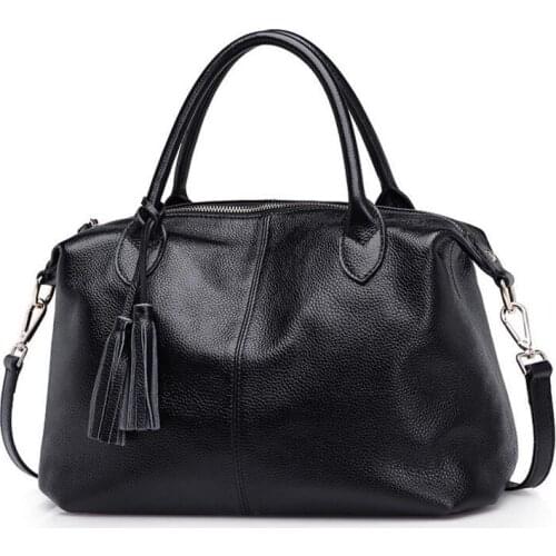 2021 New Ladies Fashion Tassel Bag Soft Genuine Leather Handbags for Women Real Leather Crossbody Messenger Shoulder Bags