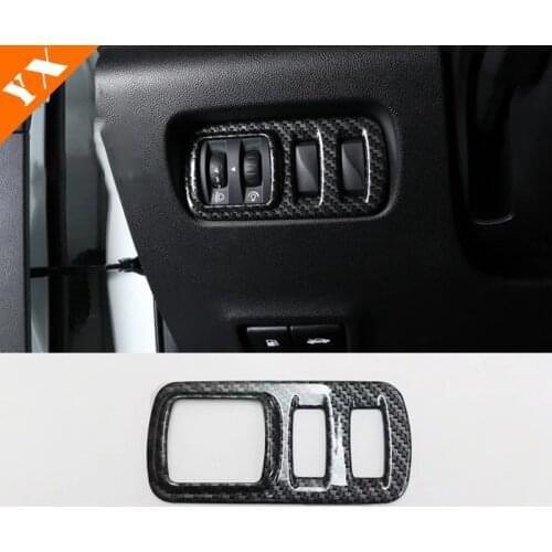 1pcs For Renault Kadjar 2015 2016 2017 2018 Car accessories ABS Carbon fiber Car Headlight Adjustment Control Switch Cover trim