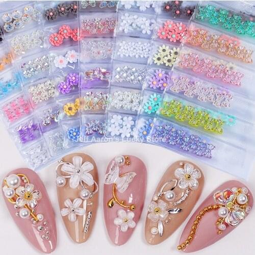 1 Pack Mixed Style Resin Nail Art Decoration Charms Flowers Kawaii Nails Accesorios Equipment Nail Supplies For Professionals