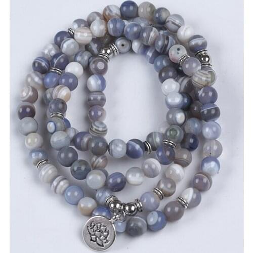 108PCS 8mm Beads Bohemian Ethnic Style Mala Necklace Yoga Meditation Handmade Necklaces