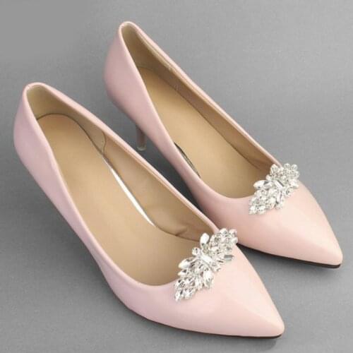 2pcs Shoe Clip Wedding Shoes High Heel Women Bride Decoration Rhinestone Shiny Decorative Clips Charm Buckle