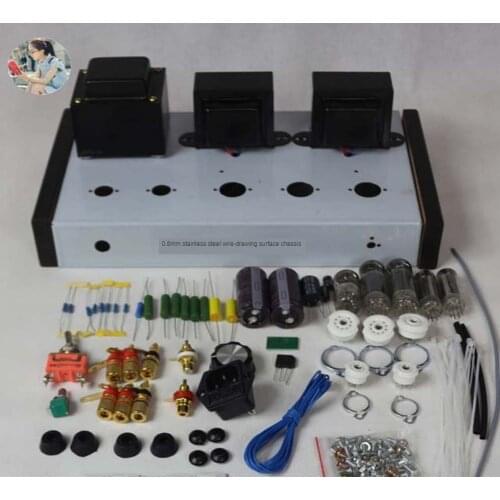 2021 Nobsound Home Audio Tube Amplifiers DIY Kit 6Z4 + 6N2 + 6P1 Stainless Steel Shell Power Output 2 * 4W AC110V / 220V