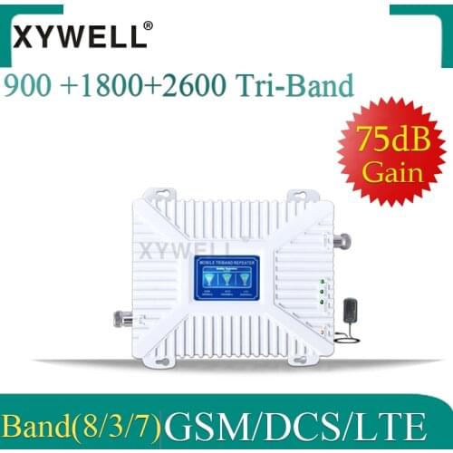 900/1800/2600 mhz 4g signal booster GSM 900MHz DCS/LTE 1800(B3) FDD LTE 2600(B7) Cell Phone Signal Repeater Cellular Amplifier