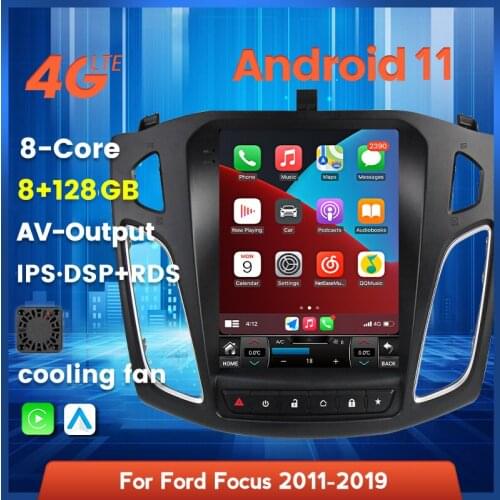 Tesla style screen Android 11 car radio For Ford Focus 3 Mk 3 2011-2019 multimedia video player 6+128GB Carplay DSP 5GHz WIFI