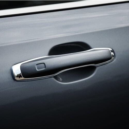 Car Out Door Handle Bar Frame Cover Trim sticker For Volvo XC60 XC90 S90 V90 CC 2018 2019 Car Door knob Decals Chrome ABS
