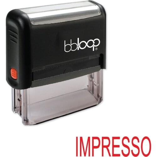 BBloop Spanish Language "IMPRESSO" Self-Inking Stamp, Rectangular, Laser Engraved, RED