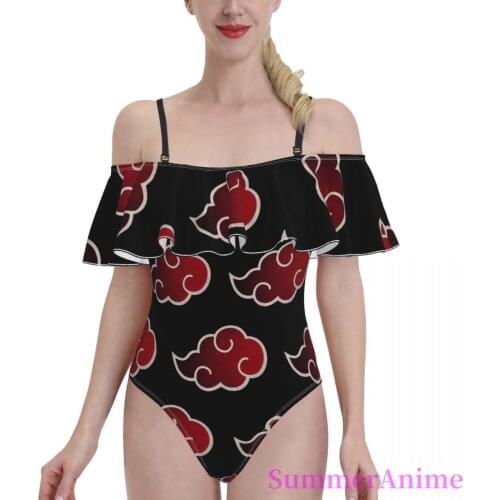 Bikinis Akatsuki (15) Exotic 2021 Women Flounce Swimsuit high Waist dress sets Comic Anime Game bathing suit SwimSuit