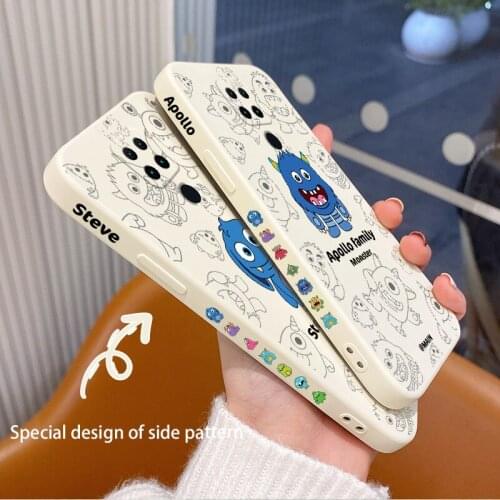 Funny Monster Phone Case For Xiaomi Redmi Note 10 10S 9T 9 8 7 Pro MAX Redmi 9 9A 9T K40 K30 K20 Pro Liquid Silicone Cover