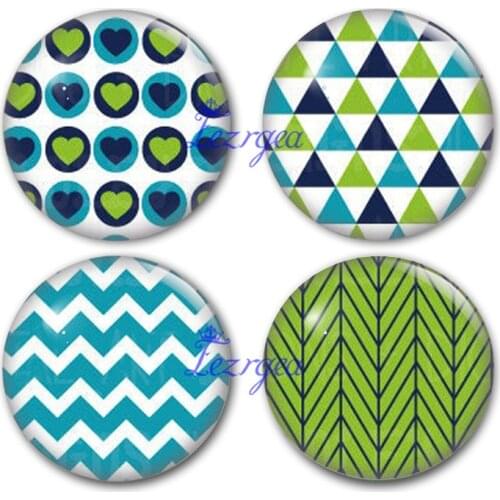 Digital Collage glass cabochon, Green Blue Digital images Round photo glass cabochon demo flat back Making findings