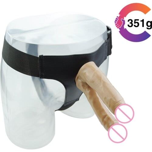 Double Big Dildo Pants Harness Belt For Men Women Couple Vagina Anal Plug Lesbian G Spot Stimulator Erotic Masturbation Sex Toy