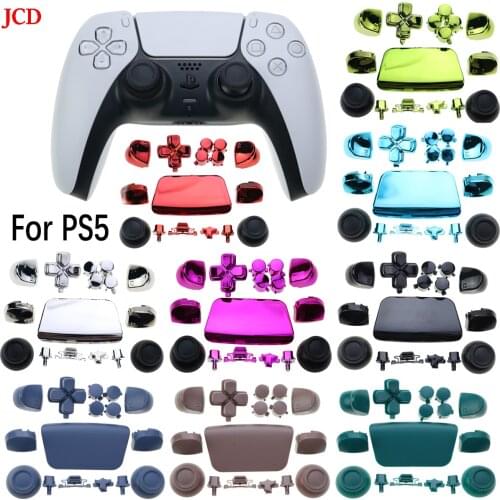 JCD 7colors Chrome Button Joysticks D-pad R1 L1 R2 L2 full set Direction Key ABXY Buttons For Sony PS5 Controller