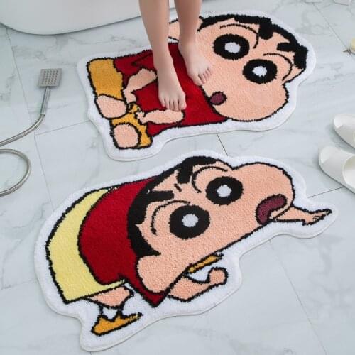 Crayon Carpet Crayon Rug Bathroom Mats Cartoon Figure Floor Mats Soft Absorbent Non-slip Carpet