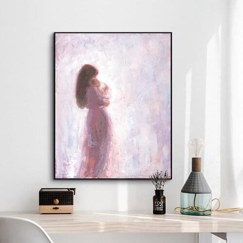 Canvas Paintings Mother and Baby Wall Art Abstract Figure Posters and Prints Wall Pictures For Living Room Wall Decor Cuadros