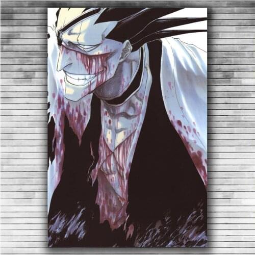 Bleach Hot Japan Anime Kurosaki Ichigo Silk Fabric Wall Poster Art Decor Sticker Bright