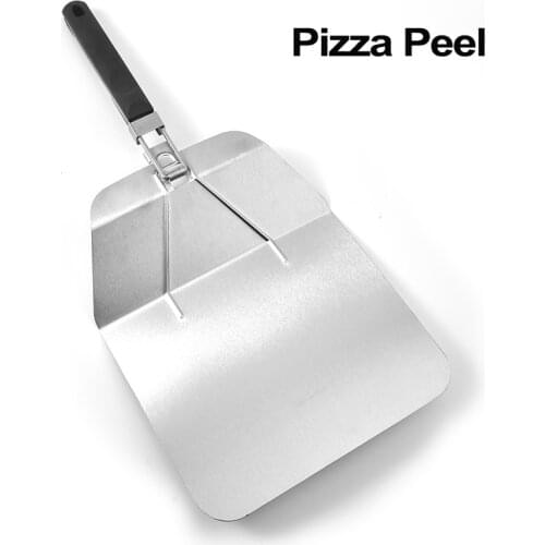 Stainless Steel Pizza Peel With Folding Handle 10 inch Big Spatula Square No-stick Shovel Baking Turner Kitchen Tool