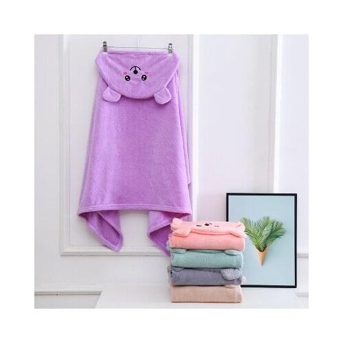 Cute Soft And Comfortable Cartoon Animal Bath Hooded Towels Hight-density Baby Quilt Kids Cloak Towels 70X140cm