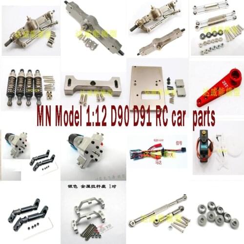 MN Model 1:12 D90 D91 RC car spare parts upgrade motor servo arm gearbox drive shaft shock absorber pull rod seat axle beam etc