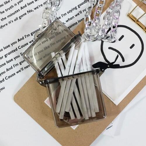 Muiticolor Waterproof Cigarette Case Box with Lanyard Chain Neck-hung Portable Plastic Lipstick Lighter Card Storage Box Holder