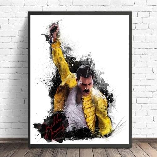 Freddie Mercury Wall Art Queen Band Canvas Posters Prints Painting Wall Pictures For Bedroom Home Decor Accessories Framework