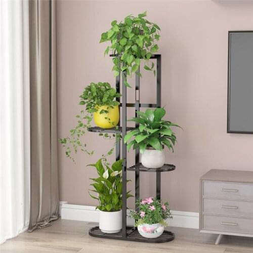 Plant Shelves Iron Potted Flower Plant Stand Rack Indoor Outdoor Planter Display Organizer Multiple Flower Pot Holder Shelves