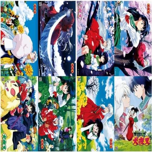 Anime Inuyasha Poster Home Room Wall Kraft Paper Decorative Painting 42x29cm A Set of Eight