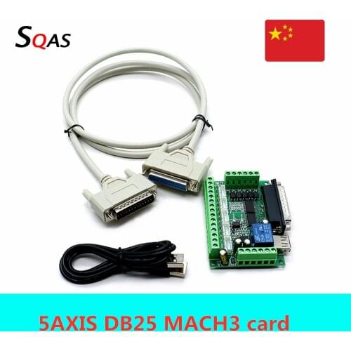 Eu warehouse CNC controller board 1 pcs 5axis MACH3 motion card+ USB cable+DB25 Parallel cable