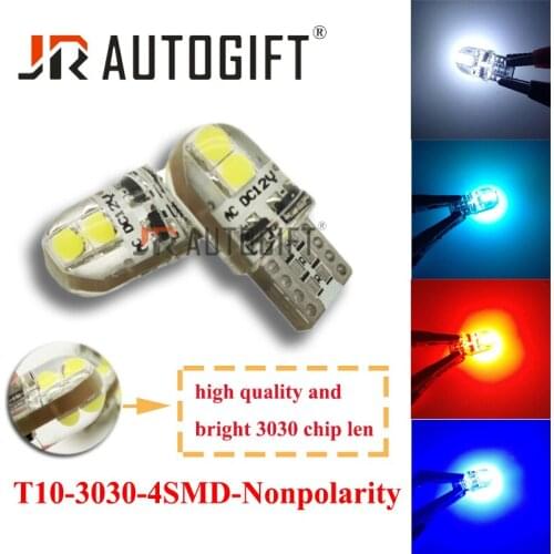 500x car-styling t10 led Bulbs 3030 4 smd 194 168 nonpolarity car signal Lights auto Interior Lamps white red blue ice blue 12V