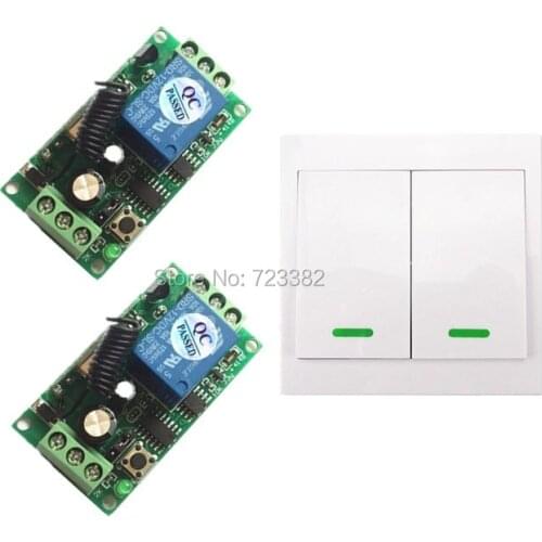 LED Strips Door Lock wireless Remote Control Switch System Relay Receiver Contact RX + Wall Sticky Panel Remote Transmitter