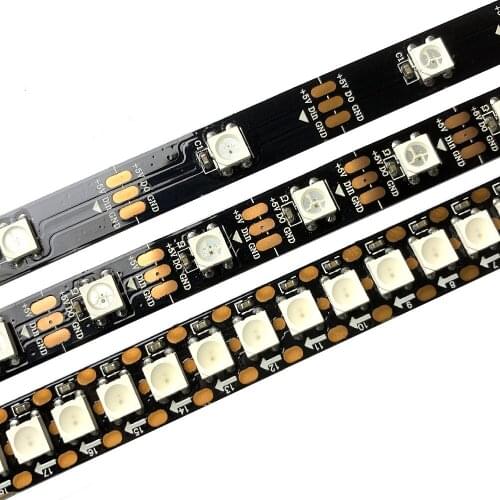 DC5V WS2812B Smart Individually Addressable 5050 SMD WS2812 RGB Led Strip Light 30/60/144leds Black/White PCB Waterproof IP65