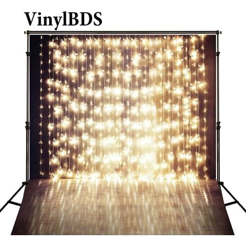 VinylBDS Bokeh Light Photography Backdrops Romantic Indoor Wedding Photo Vintage Wooden Floor Background for Party Photocall