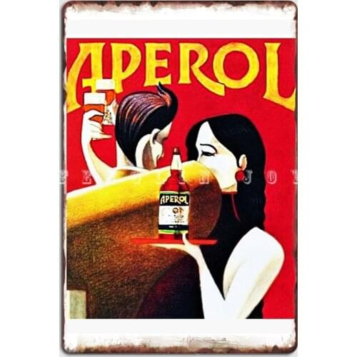 Vintage Italian Apero Aperitif Antico Lithograph Wall Art Metal Sign Club Club Bar Retro Plates Tin Sign Poster