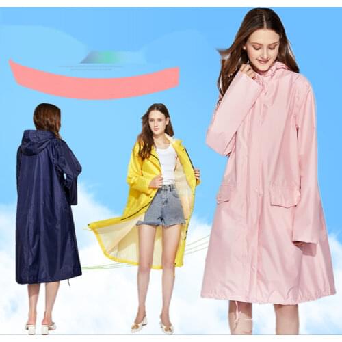 Fashion Adult Waterproof Women Long Raincoat Men Rain Coat Jacket Suit with Hood for Outdoor Hiking Travel Fishing Climbing