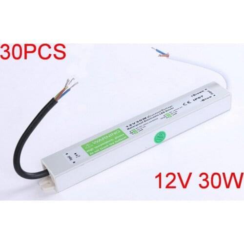 30pcs high quality 12V 30W DC12V 2.5A Waterproof Electronic LED Driver Transformer , Switching Power Supply Mains Free Shipping