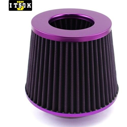 Purple Air Intake Filter 3" 76mm Universal JDM Racing Cone Airfilter Performance High Flow Tapered New Color Filtro Aria Cold