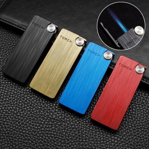 Torch Lighter Windproof Grinding wheel Refillable Butane Gas Lighter Blue Flame Jet Lighter Cigarette accessories