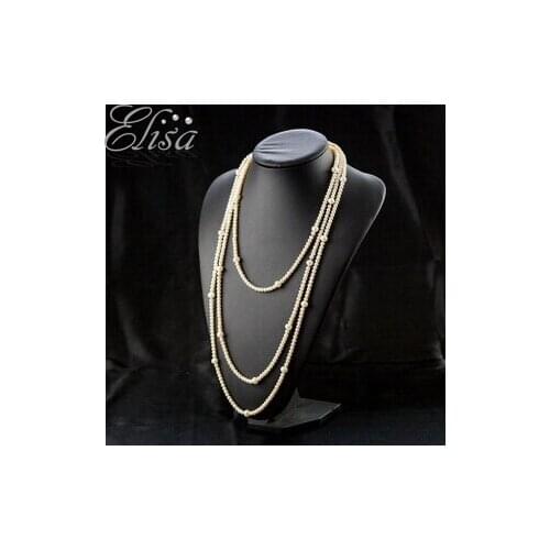 Pearls Necklace Natural Freshwater Cultured Pearls 85 inch Multistrands Nekclace Real Pearls Beads 5-8 mm Handmade Pearl Jewelry