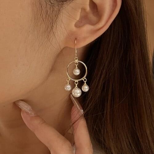 Women Hanging Earrings Fashion Pearl Pendant Light Luxury Exquisite Female Accessories Simple Rave Party Woman Earring Jewelry